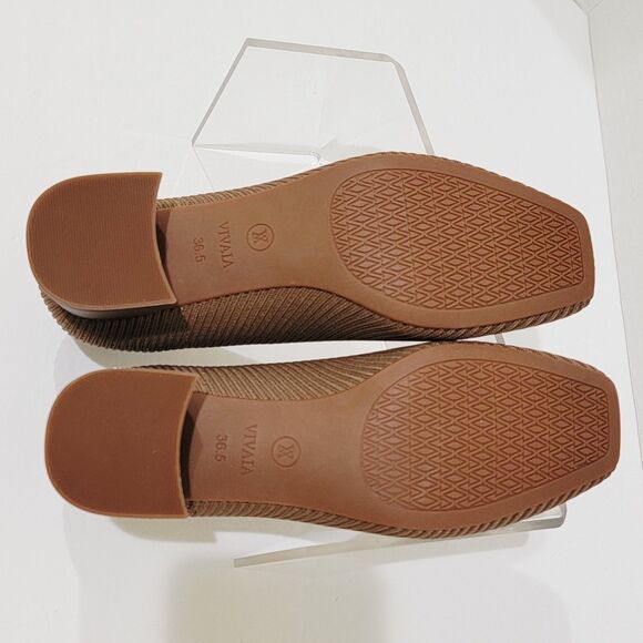 Vivaia Melody Pro Heels Women's 36.5 US 6 Square Toe Chunky Espresso Brown Pumps - Picture 12 of 13